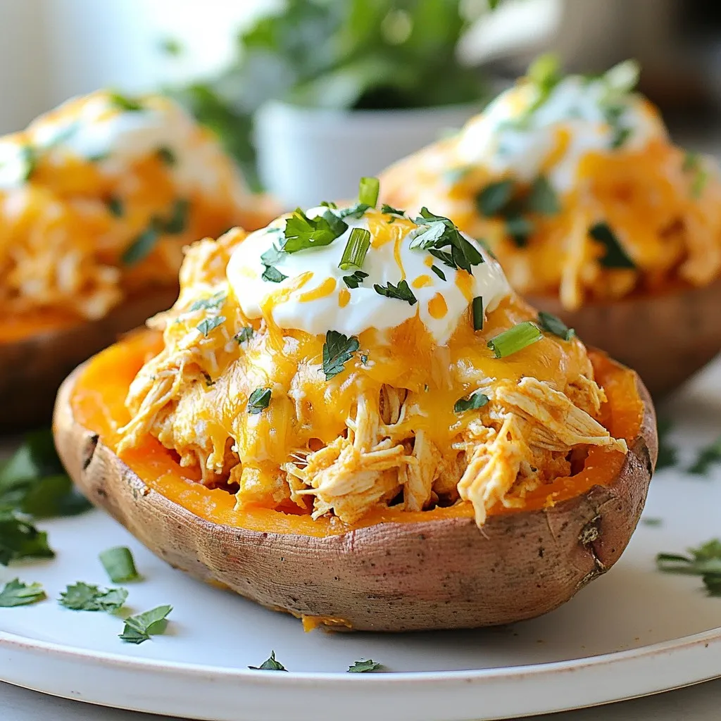Buffalo Chicken Stuffed Sweet Potatoes Savory Delight