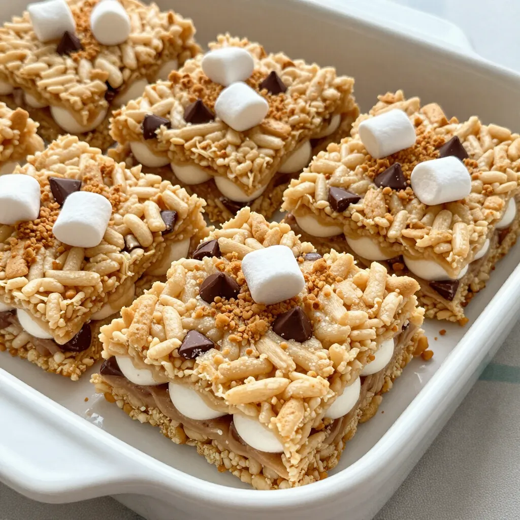 Smores Rice Krispie Treats Tasty and Crunchy Snack