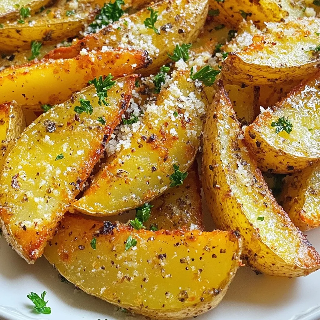 Baked Garlic Parmesan Potato Wedges Delightful Snack