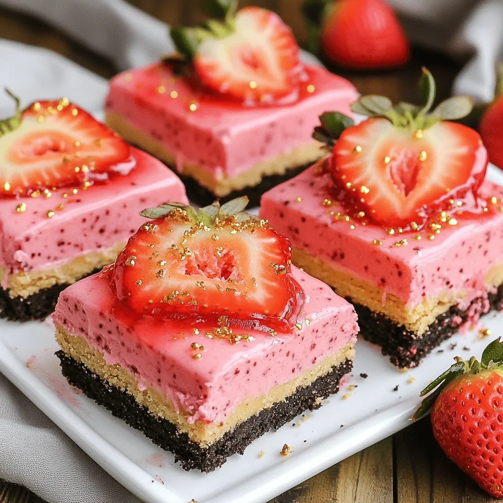 To make Golden Oreo Strawberry Cheesecake Bars, you need simple ingredients. They create a rich and creamy treat. This recipe combines sweet strawberries with a crunchy Oreo base.