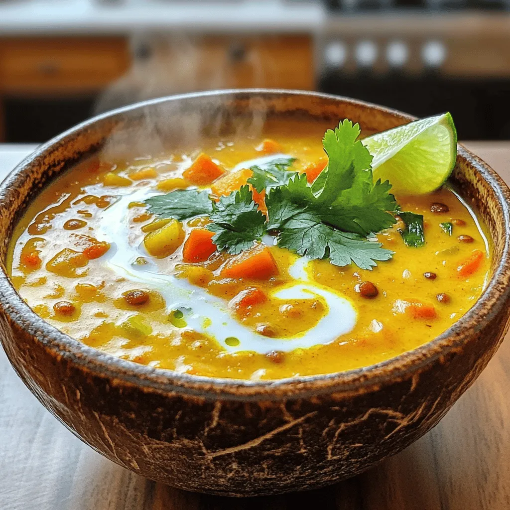 Coconut Curry Lentil Soup Hearty and Comforting Dish