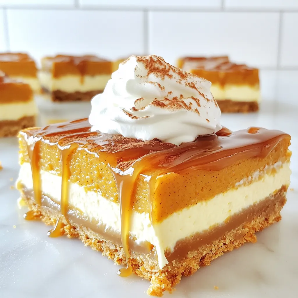 Caramel Pumpkin Cheesecake Bars Delightful Dessert Treat