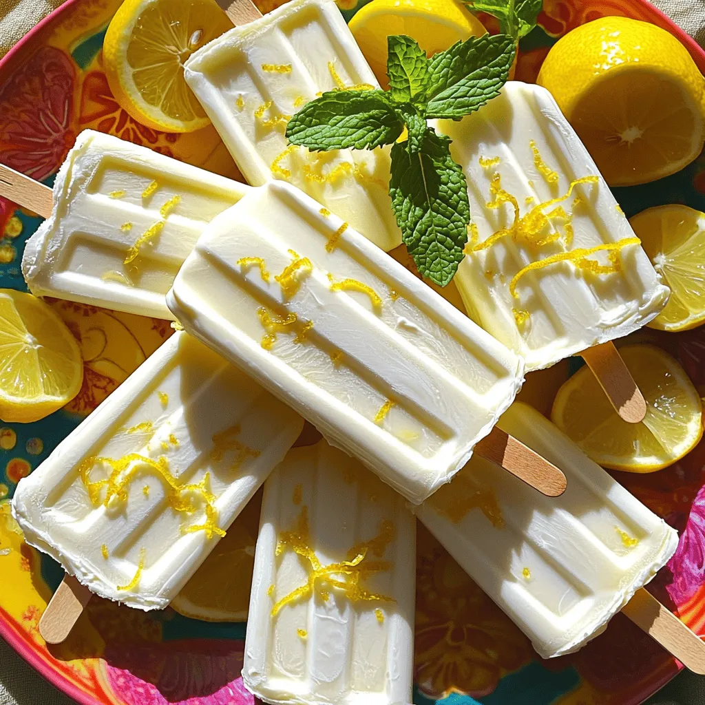 Greek Yogurt Lemon Popsicles Refreshing Summer Treat