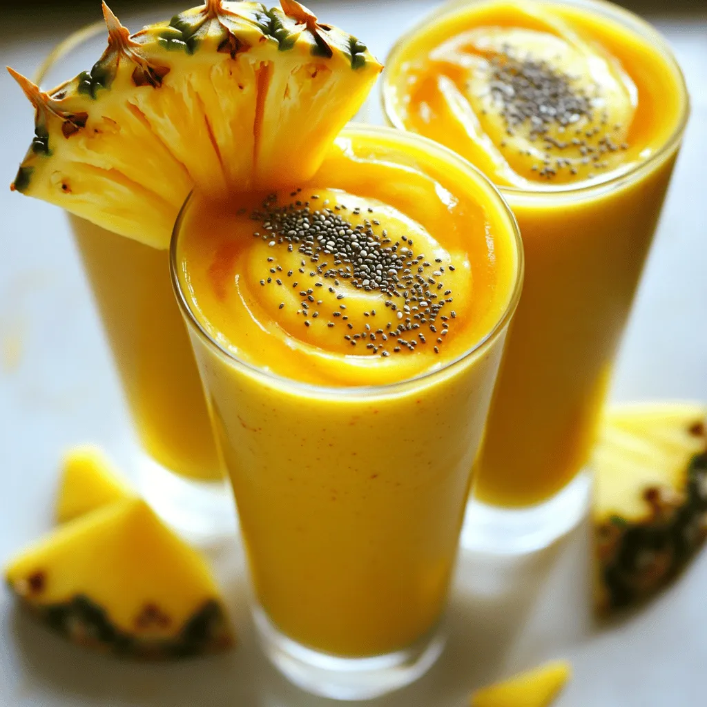 Tropical Mango Pineapple Smoothie Refreshing Blend