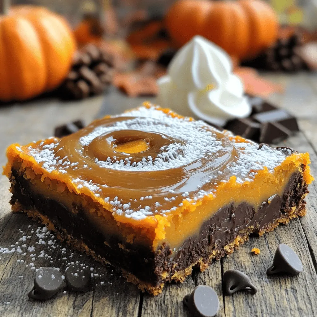 Caramel Chocolate Pumpkin Bars Sweet and Easy Recipe