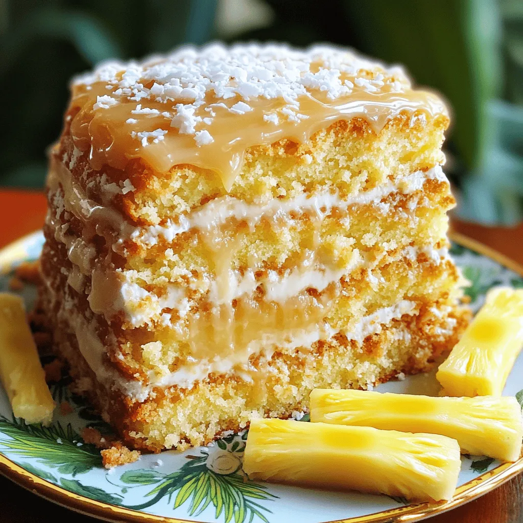 Pineapple Coconut Rum Cake Tasty Tropical Delight