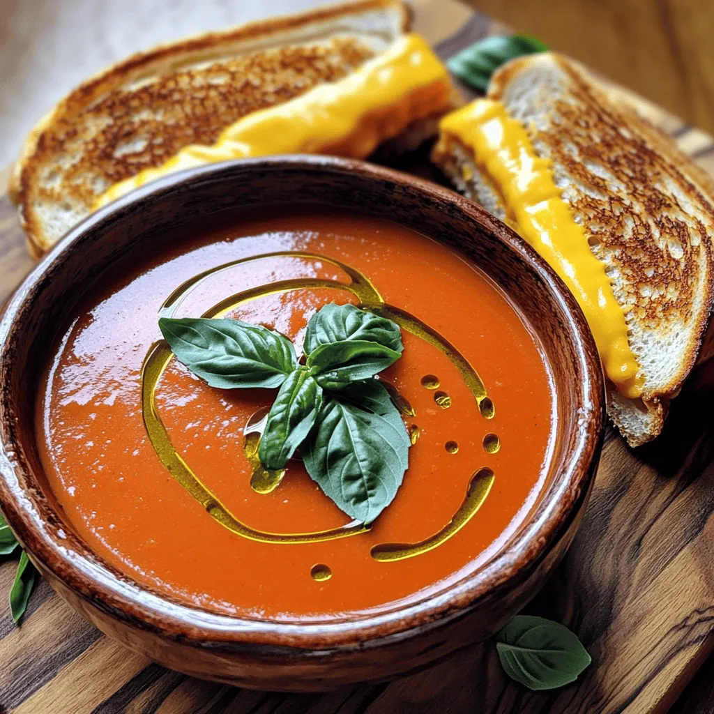 Classic Tomato Soup with Grilled Cheese Delight