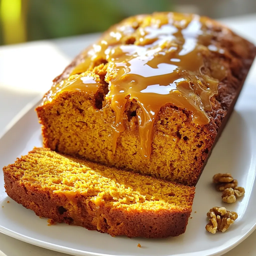 Pumpkin Drizzle Bread with Caramel Delightful Recipe