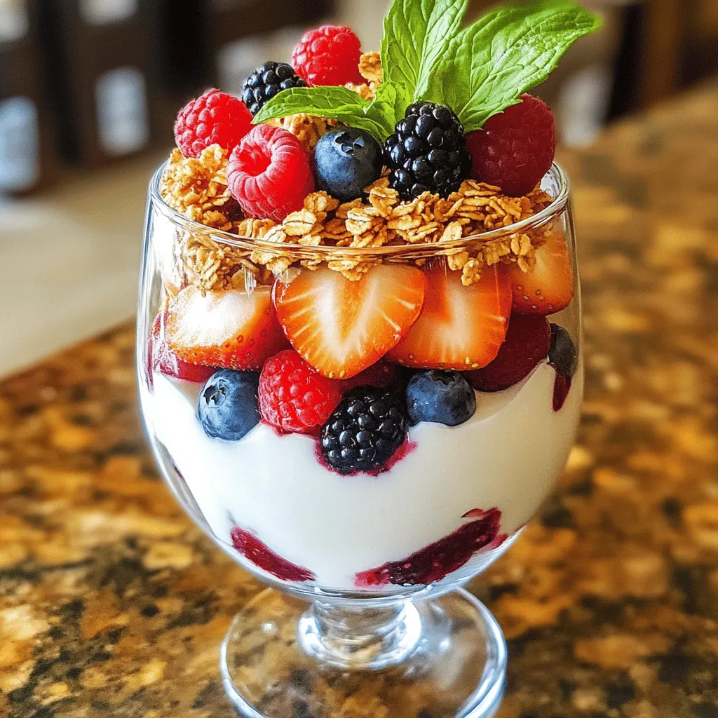 To make a Spring Berry Parfait, you need fresh and simple ingredients. Here’s what you will need: