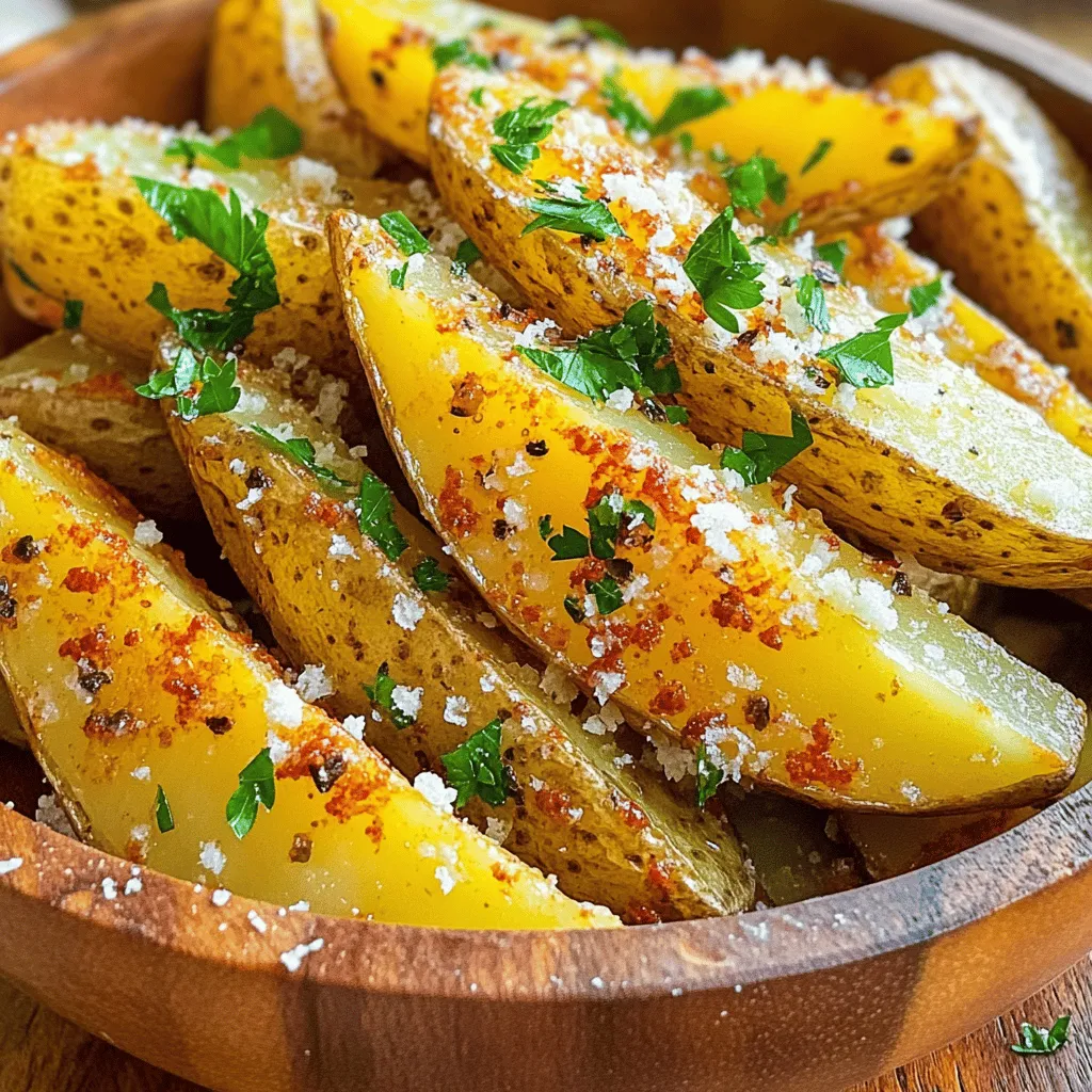 Garlic Parmesan Potato Wedges Crunchy Delight Recipe