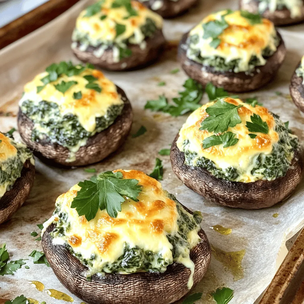 Cheesy Spinach Stuffed Mushrooms Flavorful Appetizer