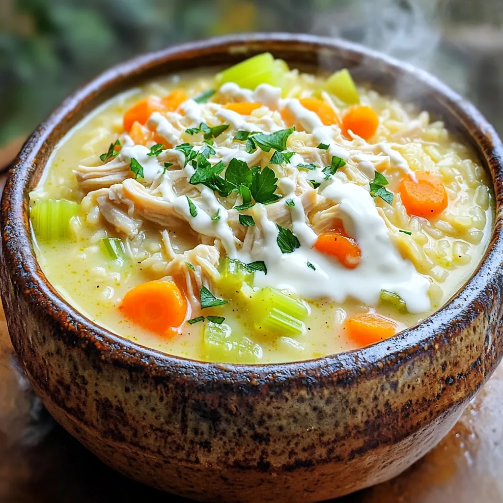 Slow Cooker Creamy Chicken and Rice Soup Delight