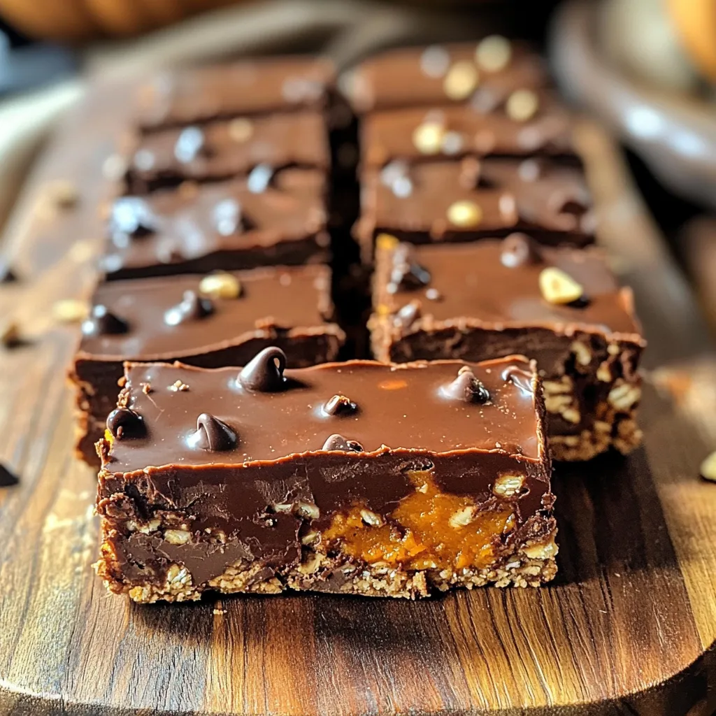 Chocolate Pumpkin Oat Bars No-Bake Easy Treat