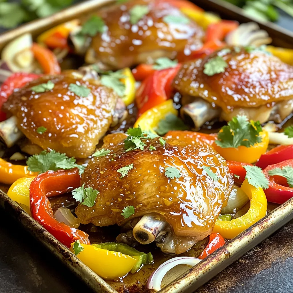 Savory Sheet Pan Honey Garlic Chicken Peppers Dish