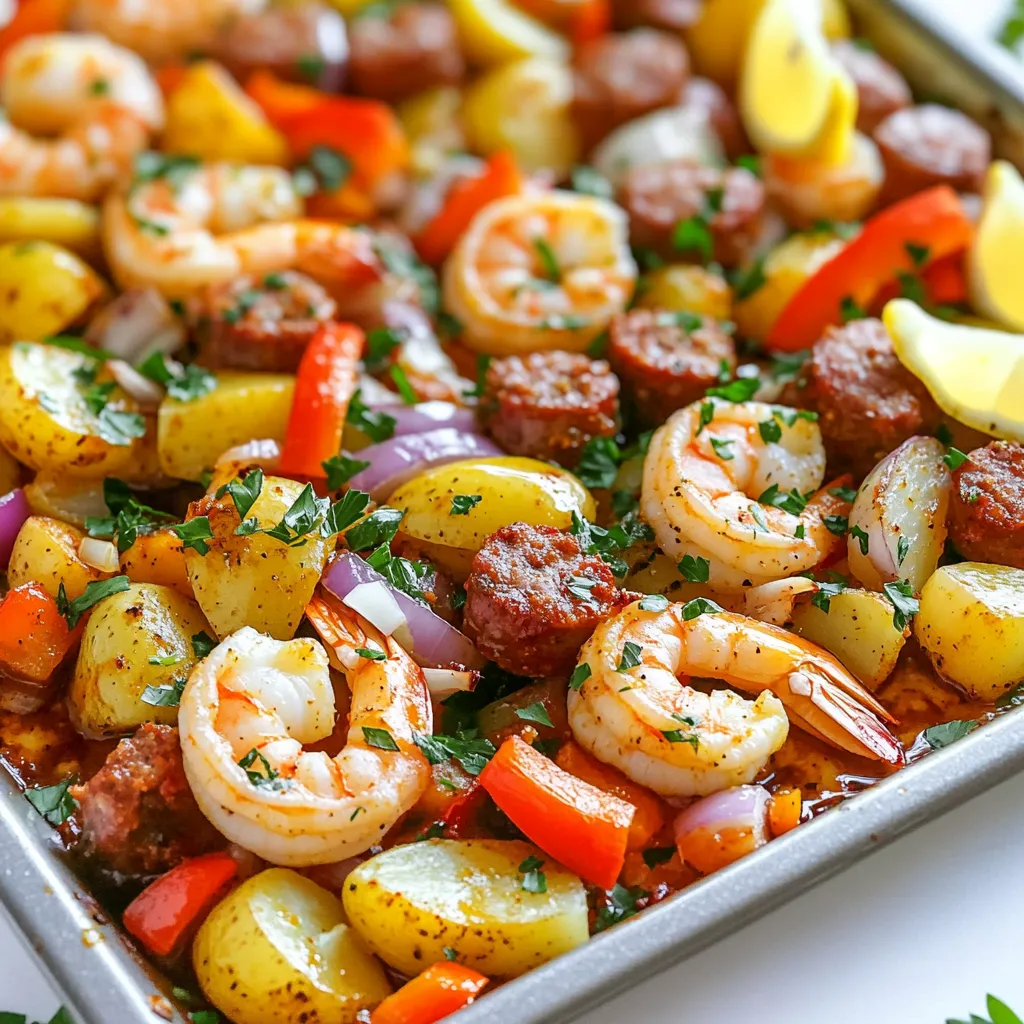 Sheet Pan Cajun Shrimp Sausage Bake Delightful Dish