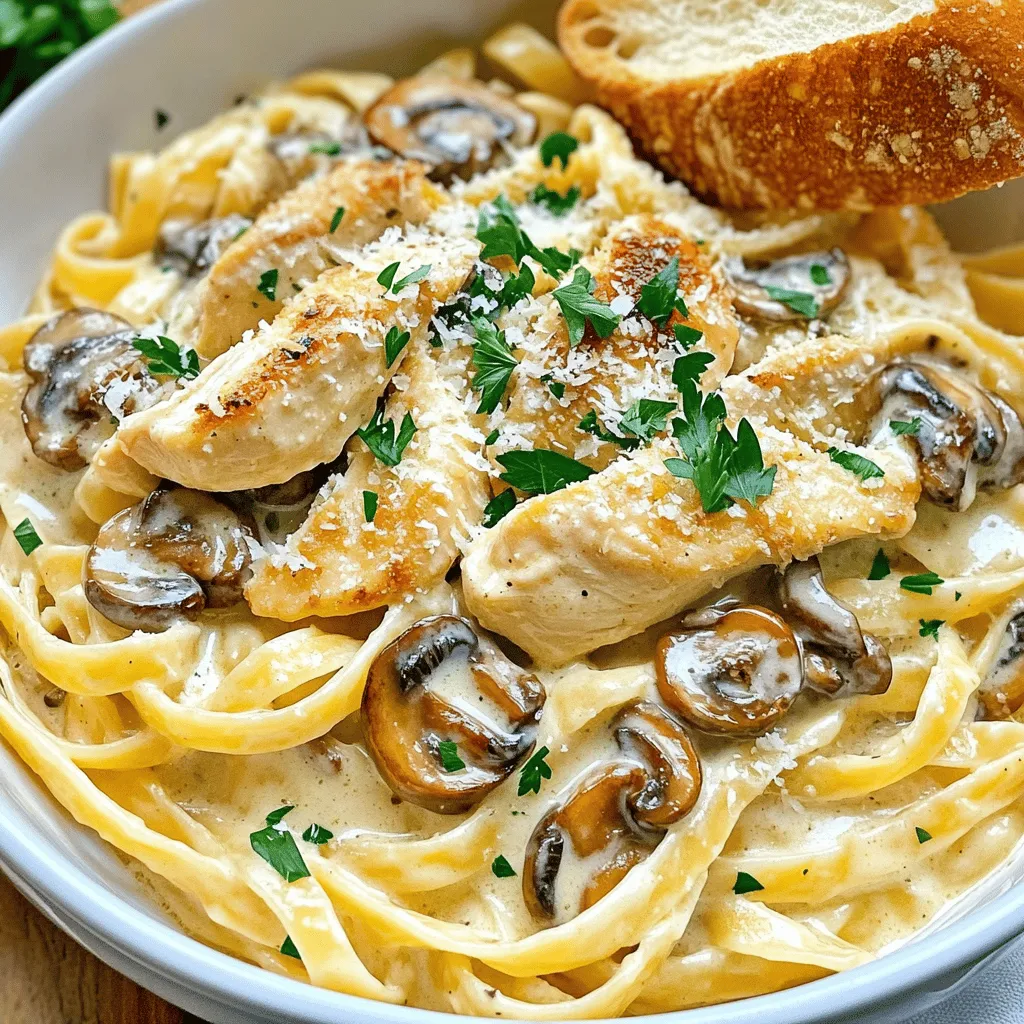 Savory Chicken and Mushroom Alfredo Comfort Dish