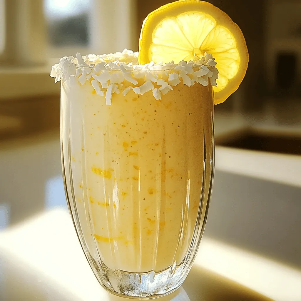 Lemon Coconut Protein Shake Refreshing and Healthy Drink