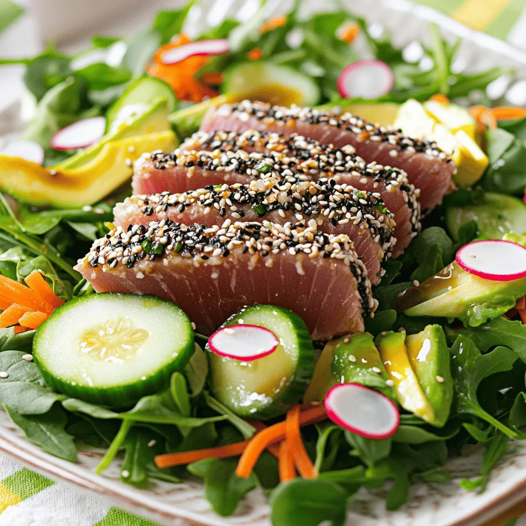 Savory Sesame Crusted Ahi Tuna Salad Delight