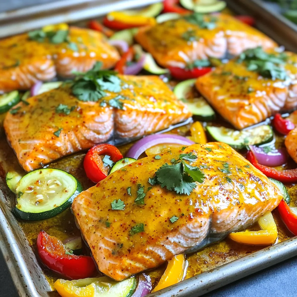 Chili Lime Salmon and Veggies Sheet Pan Delight