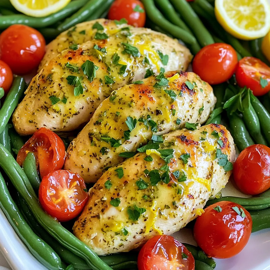 Lemon Herb Chicken &#038; Green Beans Sheet-Pan Delight
