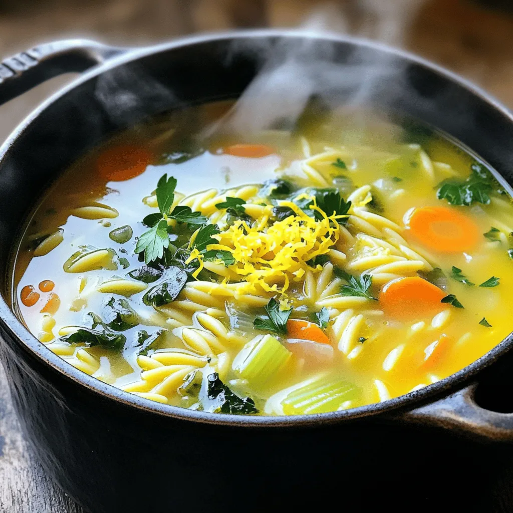 One-Pot Lemon Orzo Soup Hearty and Flavorful Meal