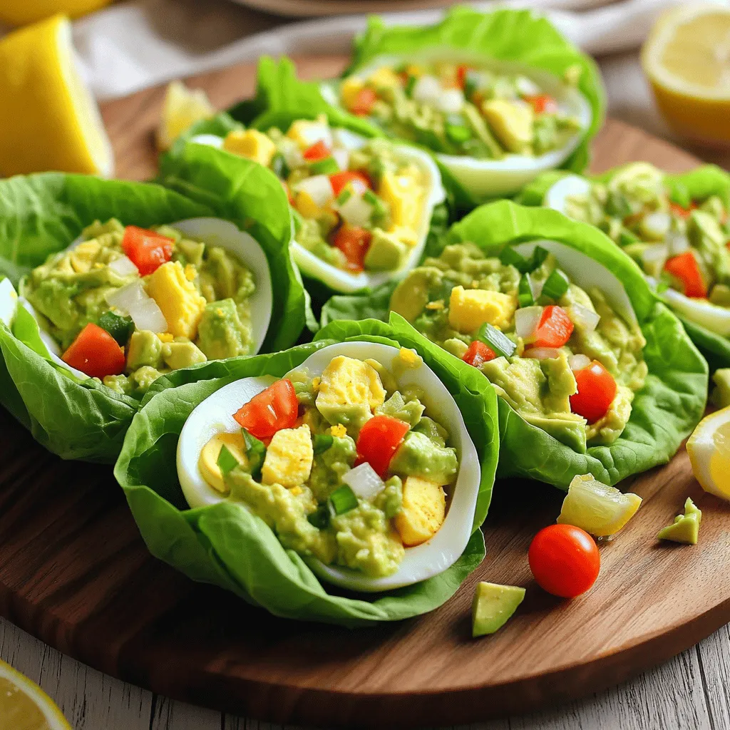 Avocado Egg Salad Lettuce Wraps Easy and Healthy Snack