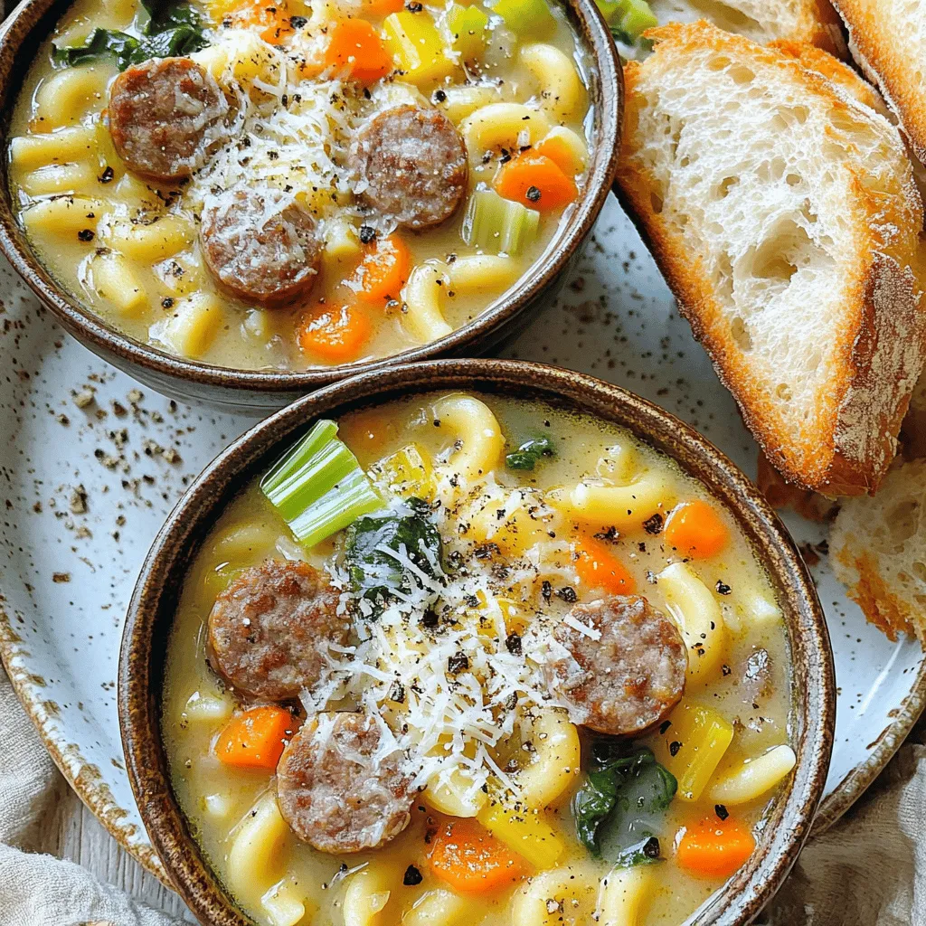 Creamy Parmesan Italian Sausage Ditalini Soup Delight