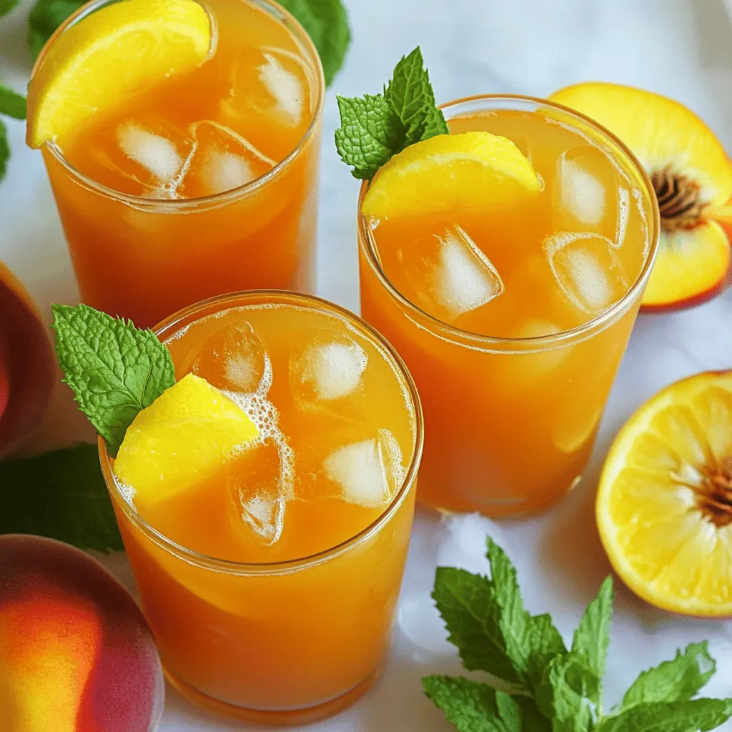 Peach Iced Tea Lemonade Refreshing Summer Sip
