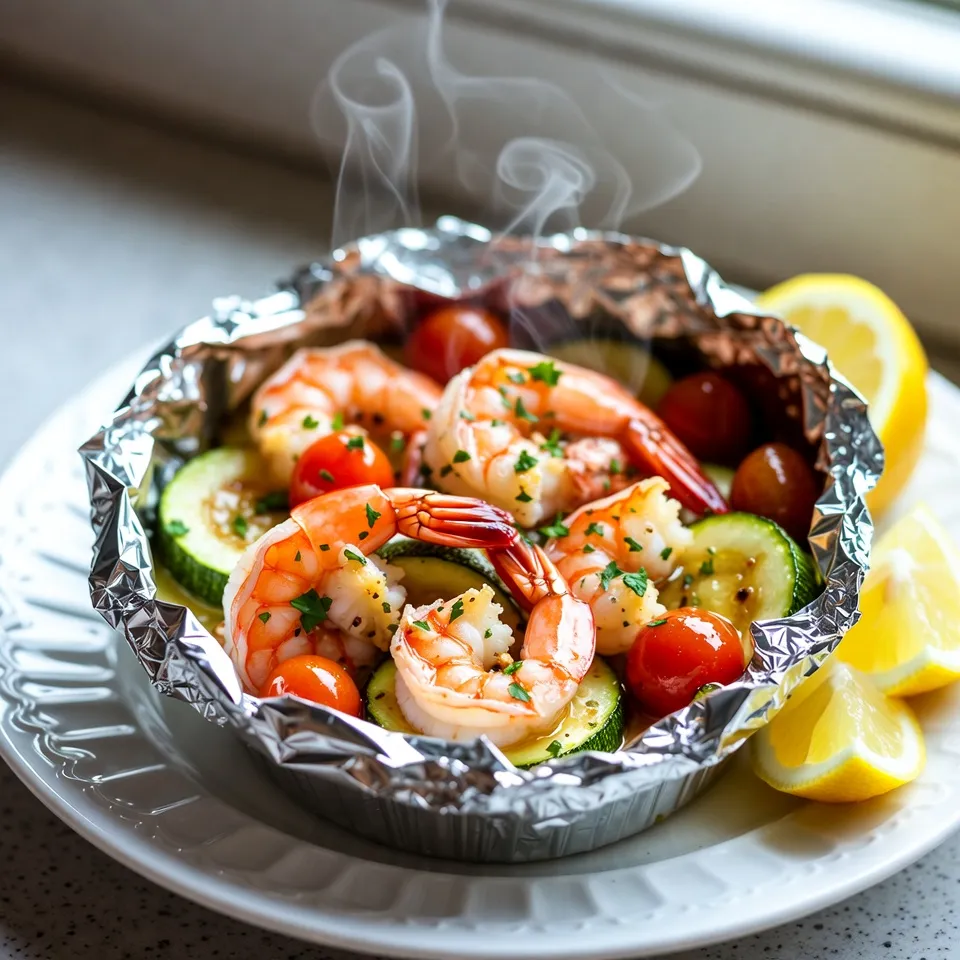 Garlic Butter Shrimp Scampi Foil Packs Easy Recipe