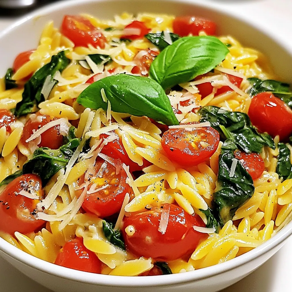 Creamy Tomato Spinach Orzo Flavorful and Simple Meal