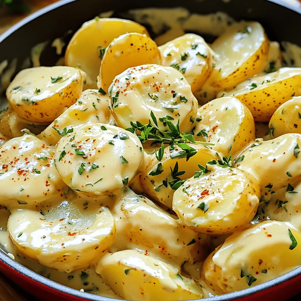 Creamy Garlic Sauce Baby Potatoes Simple and Tasty