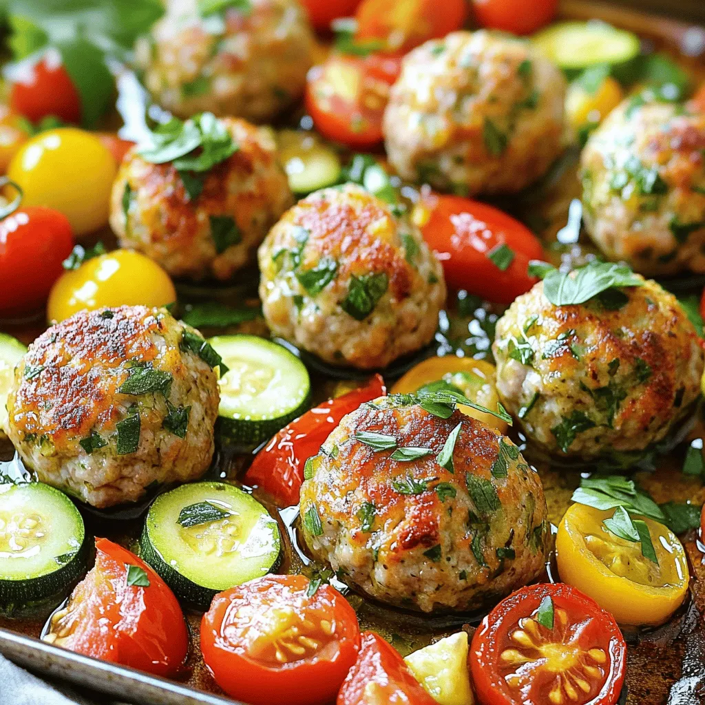 Garlic Herb Turkey Meatballs Sheet Pan Delight