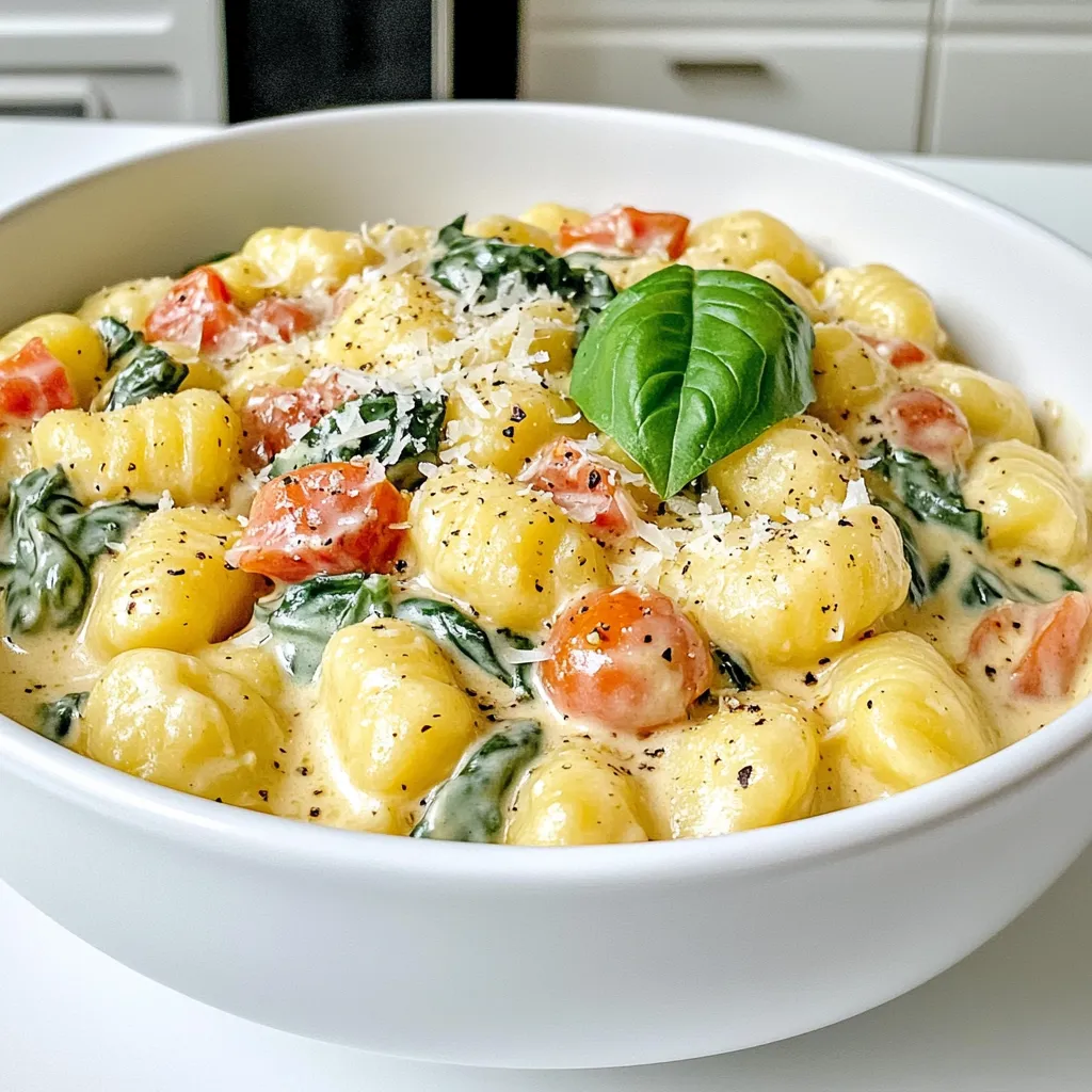 Creamy Tomato Spinach Gnocchi One Pot Delight
