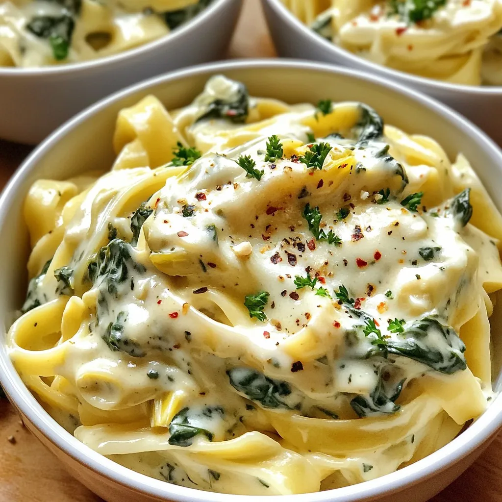 Creamy Spinach Artichoke Pasta Tasty and Simple Dish