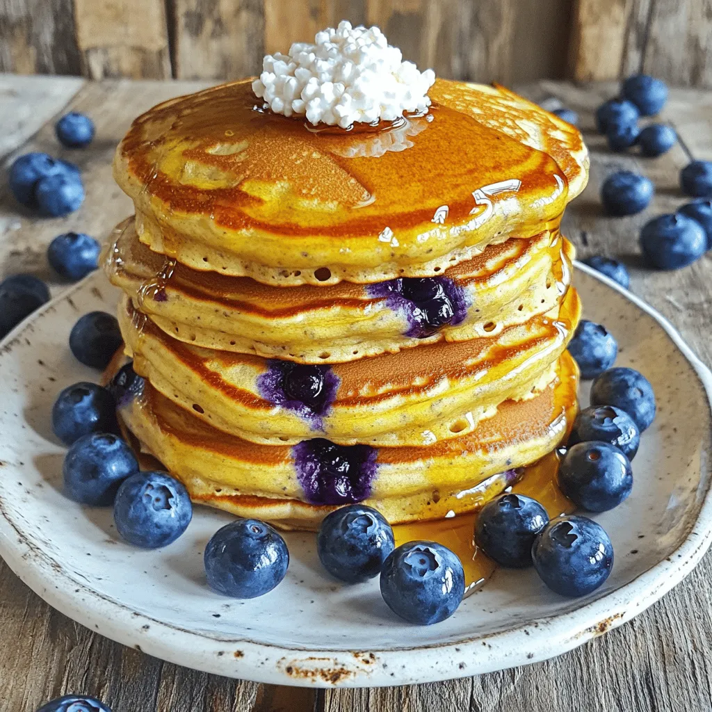 Protein Cottage Cheese Blueberry Pancakes Delight