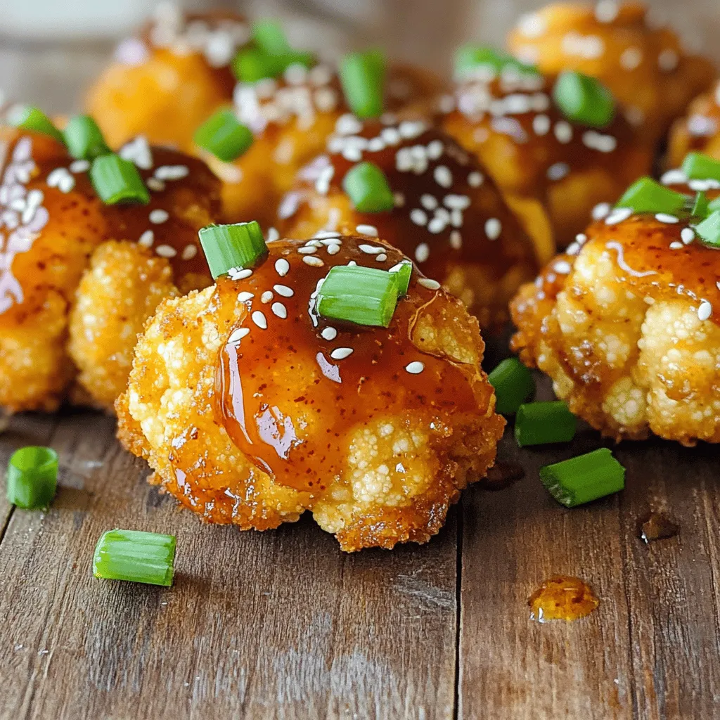 Spicy Honey Garlic Cauliflower Bites Crunchy Snack