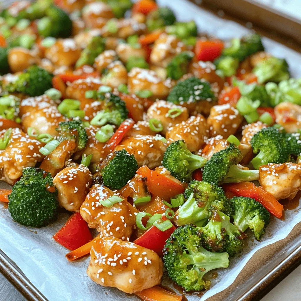 Sweet Chili Chicken Broccoli Sheet Pan Delight