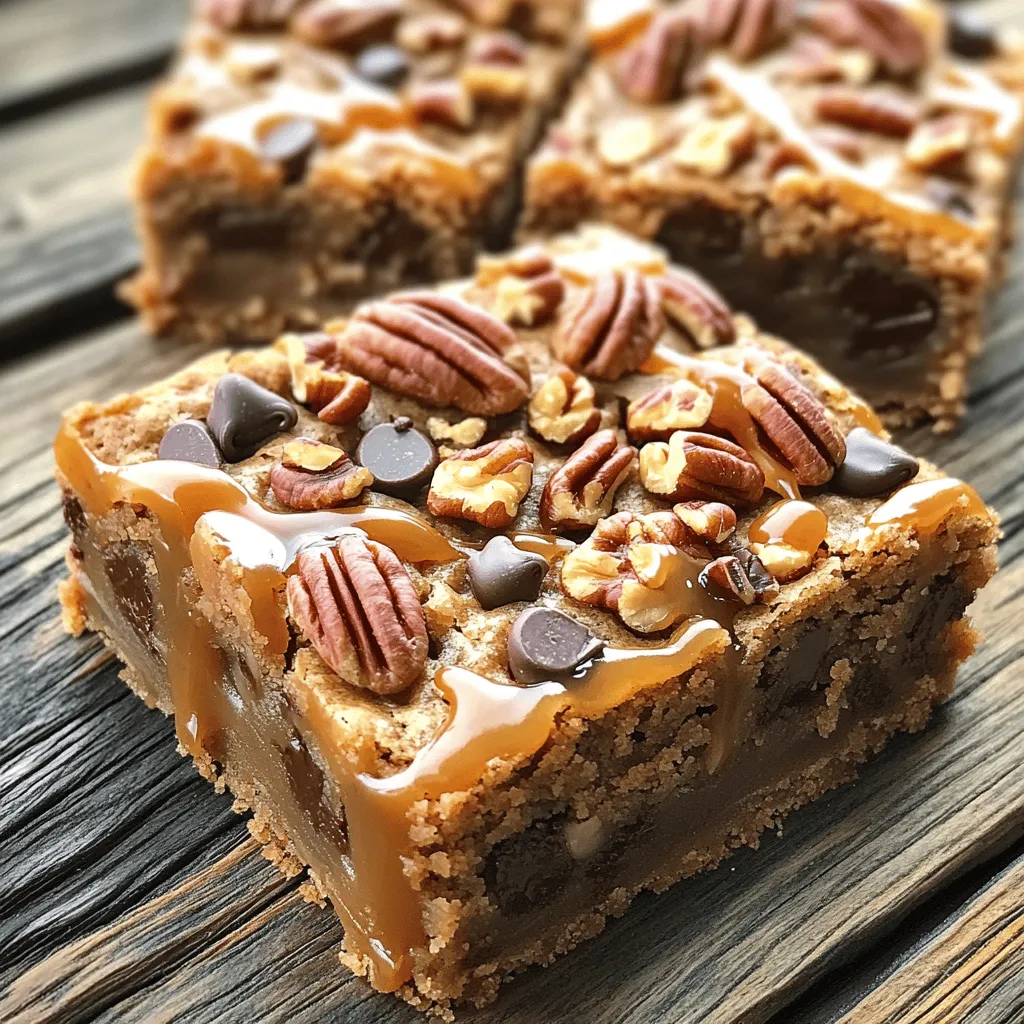 Caramel Pecan Chocolate Chip Blondies Delightful Treat