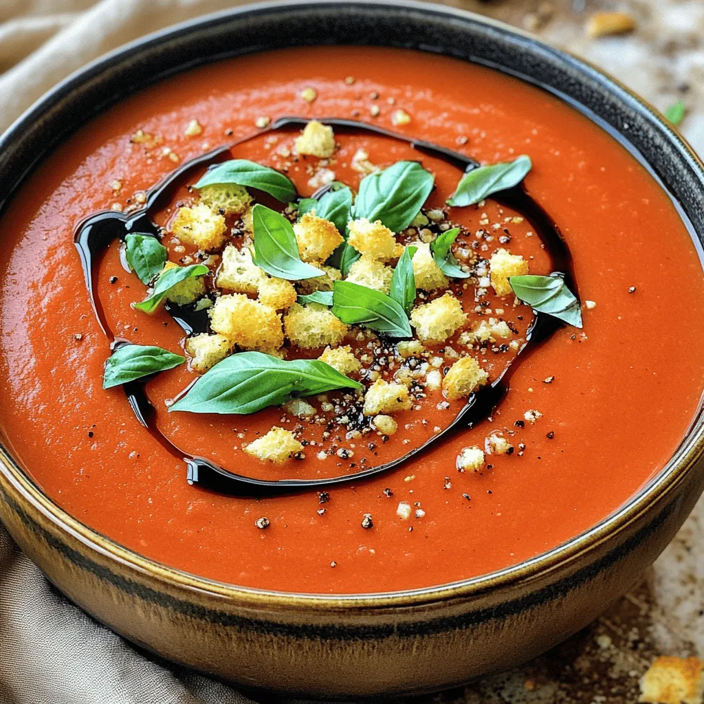Rustic Tomato Basil Soup Warm and Savory Delight