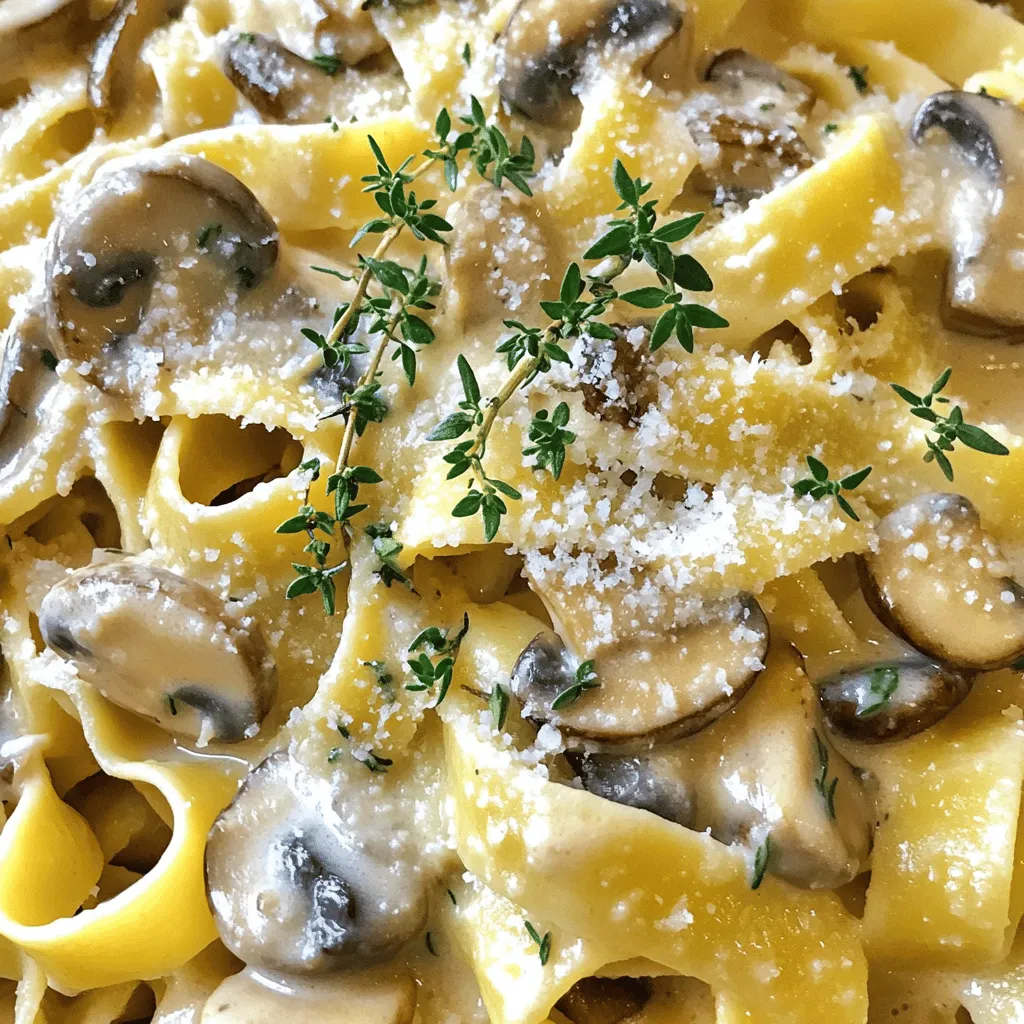 Creamy Mushroom Thyme Tagliatelle Quick and Tasty Dish