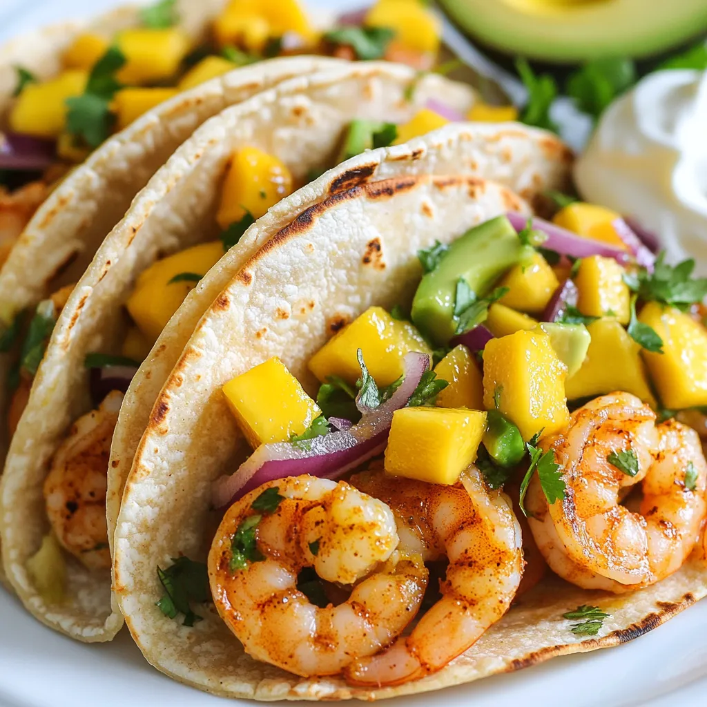 Spicy Mango Salsa Shrimp Tacos Tasty Weeknight Treat