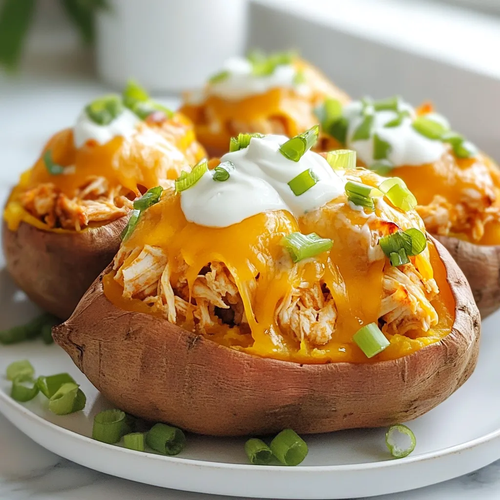 Buffalo Chicken Stuffed Sweet Potatoes Crunchy Delight