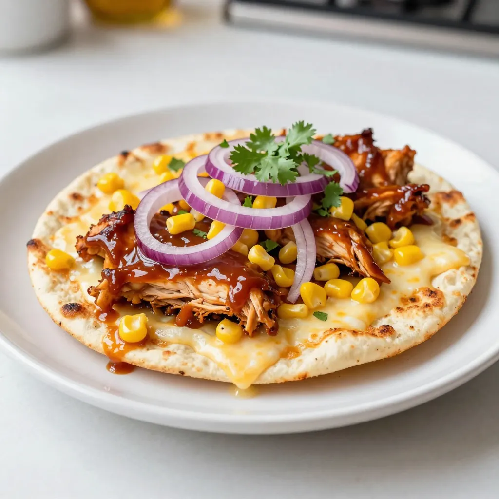 BBQ Chicken Flatbread Quick and Tasty Meal Idea