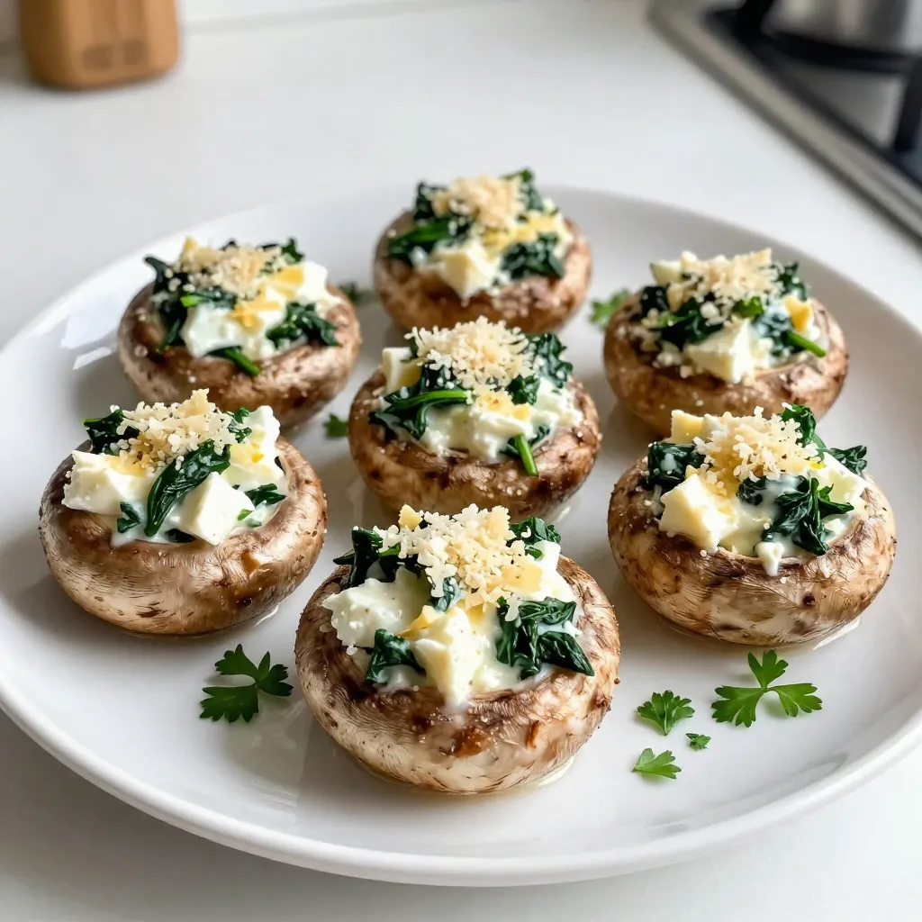 Cheesy Spinach Stuffed Mushrooms Savory and Delightful