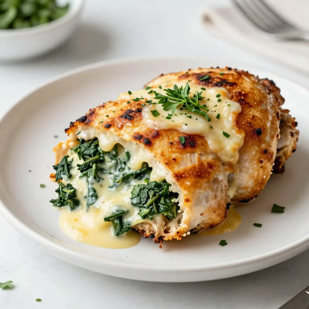 Cheesy Spinach Stuffed Chicken Tasty Dinner Delight