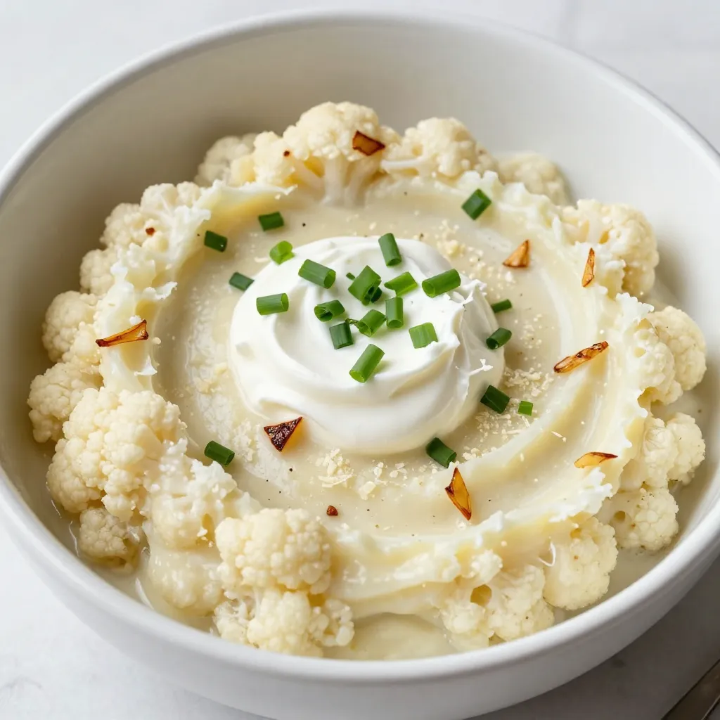 Creamy Garlic Mashed Cauliflower Delightful Side Dish