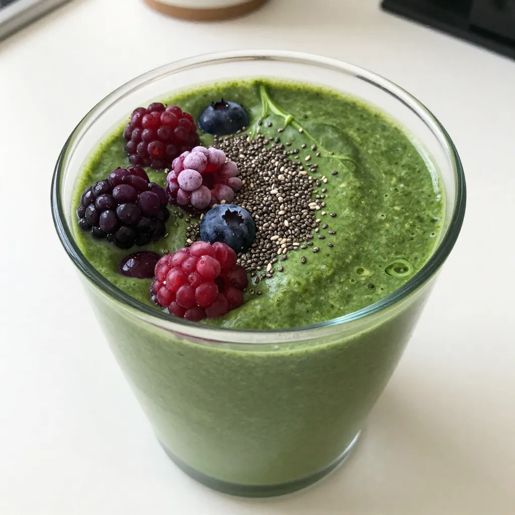 Triple Berry Spinach Smoothie Fresh and Healthy Drink