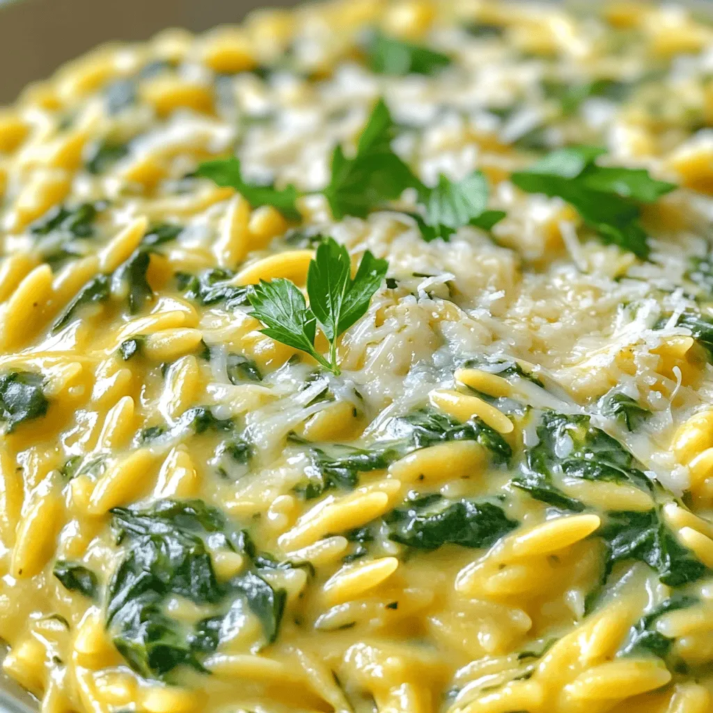 Creamy Parmesan Spinach Orzo Hearty and Simple Meal