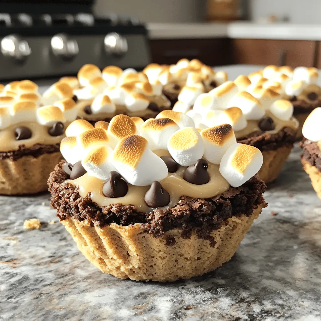 S&#8217;mores Stuffed Brownie Cups Irresistible Dessert Treat