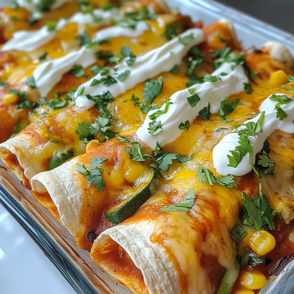 Creamy Veggie Enchiladas Flavorful and Easy Recipe